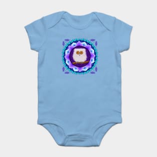 Fluffy Baby Owl Mandala Baby Bodysuit